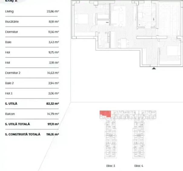 Apartament 3 camere| Metrou | Pipera | Investitie Ideala | - 15