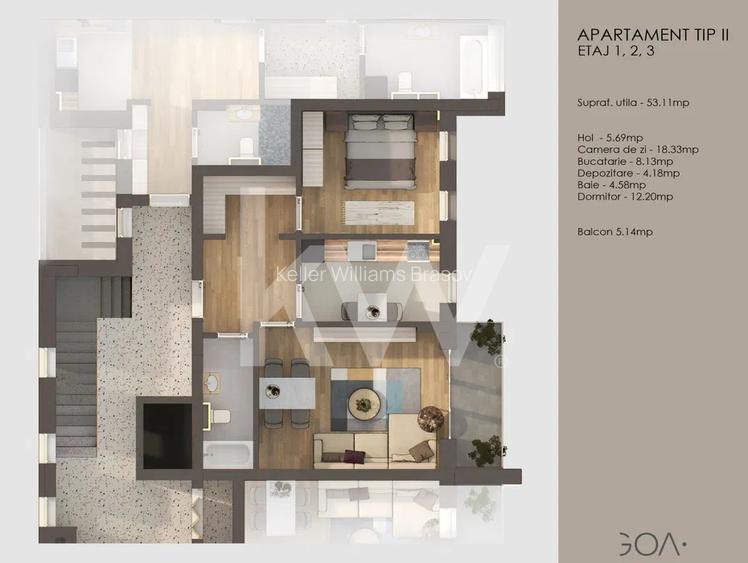 Apartament 2 camere, bloc nou Tractorul – Finalizare august 2026 - 6