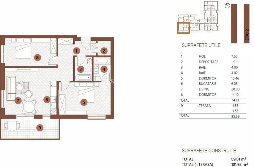 3 Camere | Lângă Parcul Verdi | Terasă 11 mp | Bloc Boutique - 8