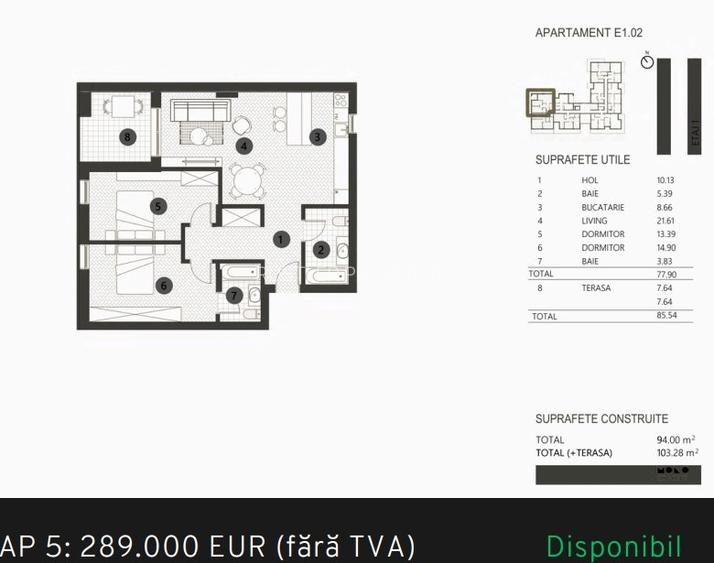 Apartament 3 camere, zona Barbu Vacarescu - 8