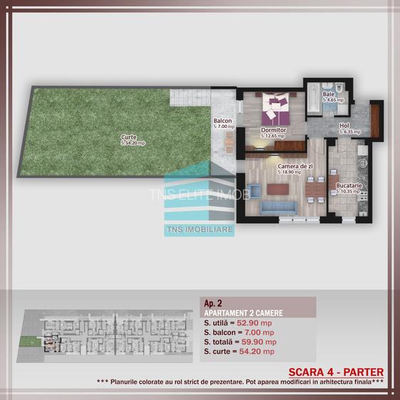 2 camere cu Gradina 54 Mp, Titan -Pallady - 10