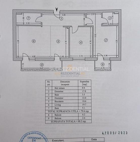 Apartament 3 camere de vanzare – 88.20 mp totali – mobilat si utilat - 18