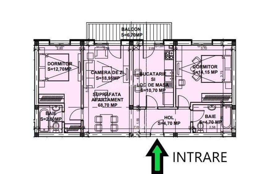 Apartament nou 3 camere 2 bai balcon parcare zona Dna Stanca - 12