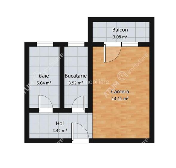 Garsoniera decomandata cu balcon la etajul 2 zona Turnisor din Sibiu - 4