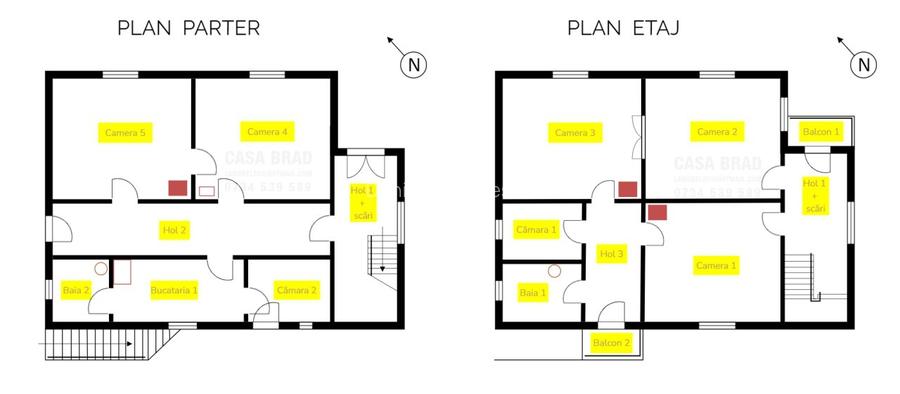 Casa mare cu ~4000mp teren plat, in zona verde, linistita, in orasul Brad, HD - 16