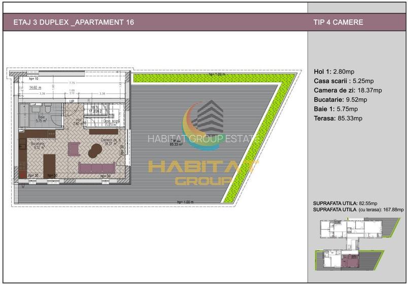 Apartament 3 Camere nou DUPLEX Timpuri Noi cu Terasa 85.33 mp Finalizat - 11