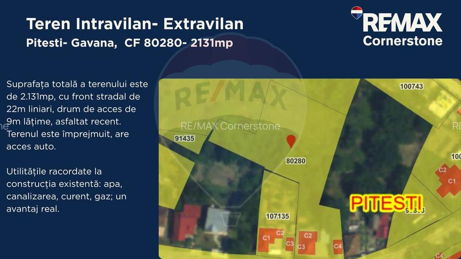 Teren de vânzare 2.131mp, Utilități branșate, Pitești– Găvana - 2
