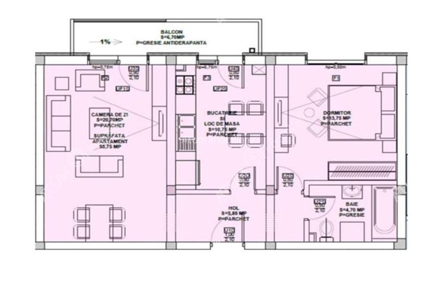 Apartament 2 camere balcon gradina si loc parcare zona Doamna Stanca - 9