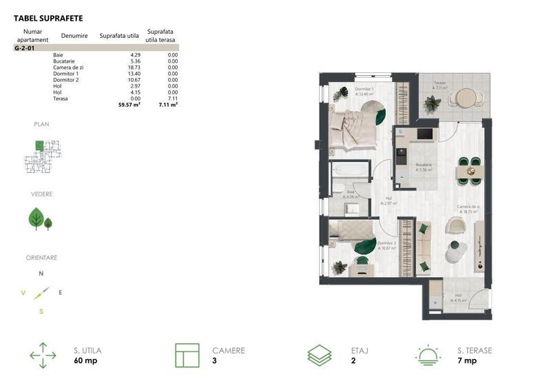 DENYA FOREST 7 bloc nou nZEB - Apartamente de vanzare - comision 0% - 2