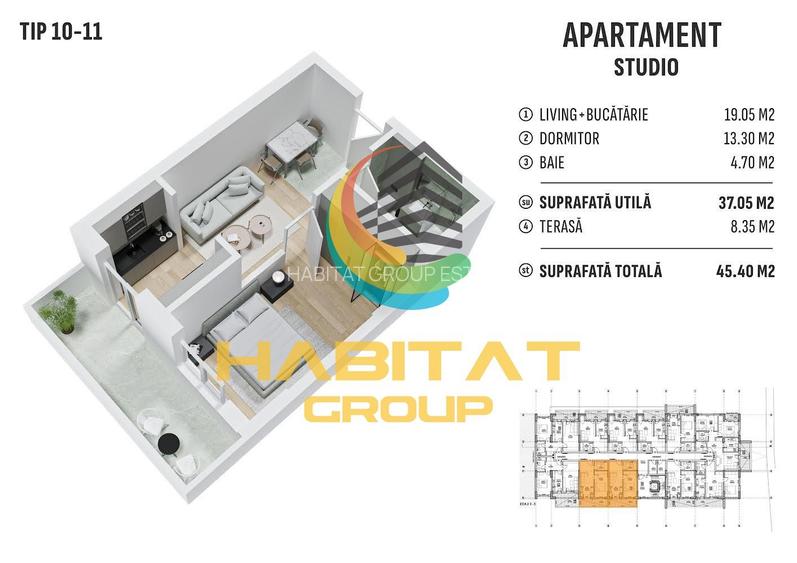Apartament 2 camere + parcare- Sostitiului- 3 min STV - 9