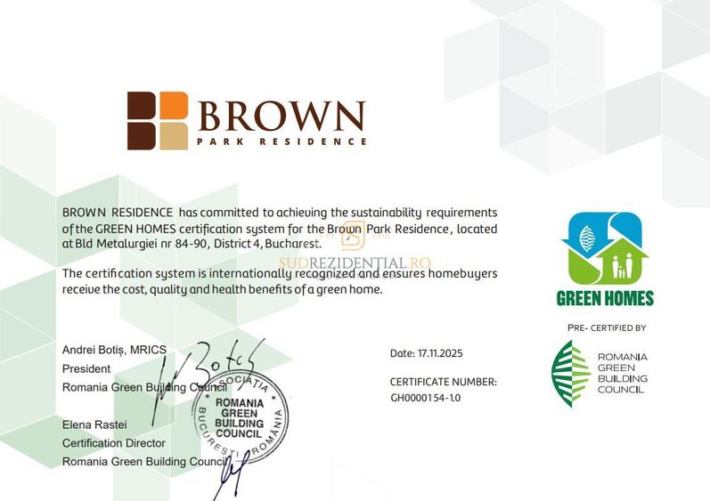 Apartamen nou cu 3 camere, Brown Park Residence,stradal Bd Metalurgiei - 34