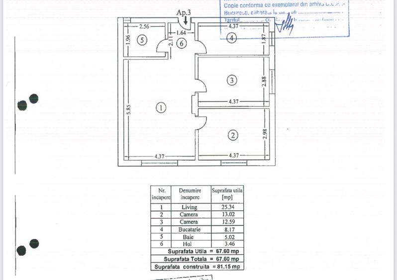 APARTAMENT 3 CAMERE JIULUI + TEREN (4 LOCURI DE PARCARE EXTERIOARE) - 1