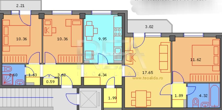 4 camere, 7/8, 82mp, bloc 1984-Ghencea-Str. Garleni - 3