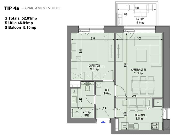 De vânzare apartament 2 camere în Nusco City Faza 2,Sos. Pipera 48 - 2