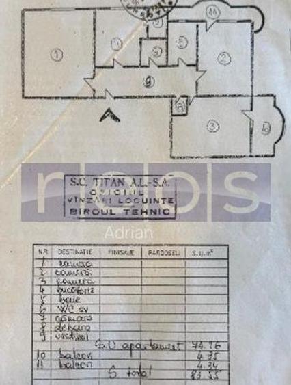 DE VANZARE  3 CAMERE DECOMANDAT | 84 MP | ETAJ 6/8 |  NERVA TRAIAN - 1