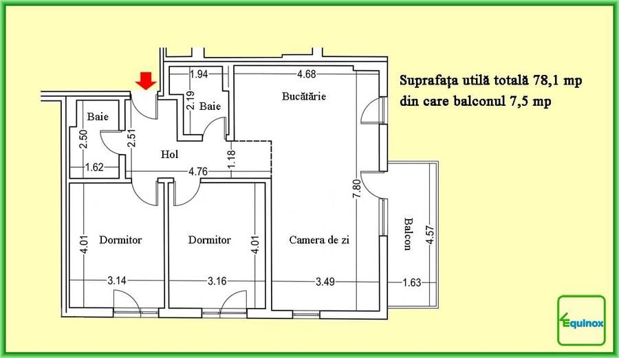 Apartament cu 3 camere de vânzare, Nord-MRS Village, ECX61329 - 10