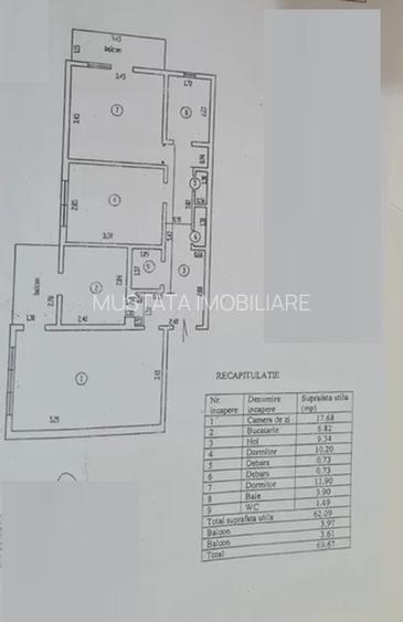 Apartament 3 camere confort 1 decomandat, Dorobantilor Bariera, 69mp. - 2