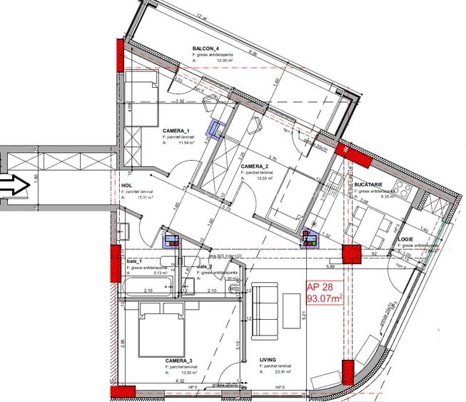 Ap. de 4 camere la dezvoltator - Central - București 41 - 3