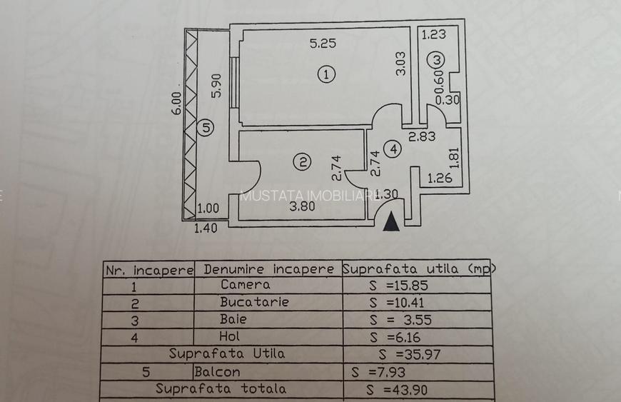 Apartament 1 camera (suprafata totala 44 mp), Vidin, parter. - 6