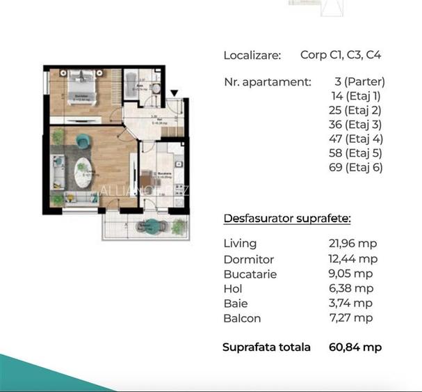 - METROU BERCENI - Apartament 2 camere decomandat - 2