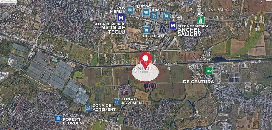 Teren intravilan 1100 mp | Deschidere 31,53 ml | Zona mixta P+4 - 4