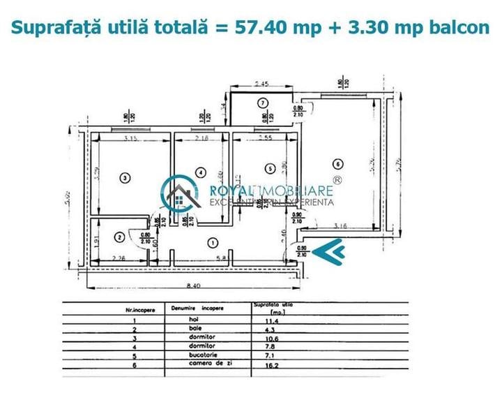 Royal Imobiliare - Vanzare apartament 3 camere zona Malu Rosu - 7