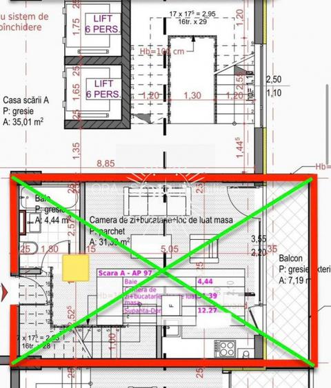 APARTAMENT 2 CAMERE SEMIFINISAT DE VANZARE SOPORULUI IULIUS MALL - PE 2 NIVELURI - 3