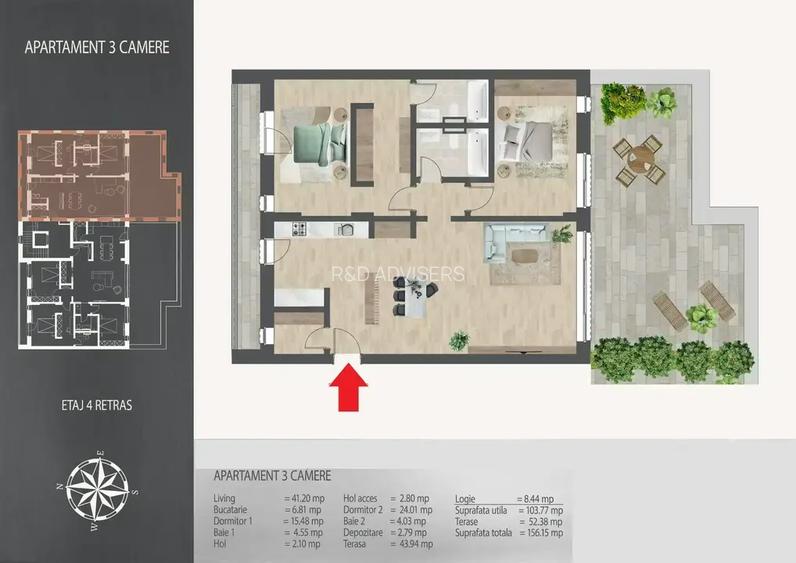 PENTHOUSE CU 3 CAMERE | Living de 41 mp | SECTOR 3, LANGA METROU