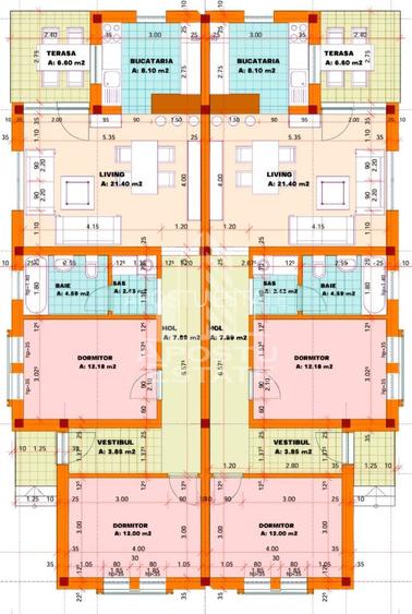 Duplex despartit cu zid dublu de caramida cu 3 camere in Urseni - 8