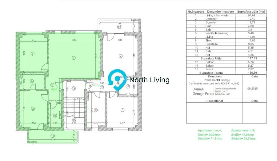 Apartament 3 camere | 2 băi | balcon | Străulești | etaj 2 - 11