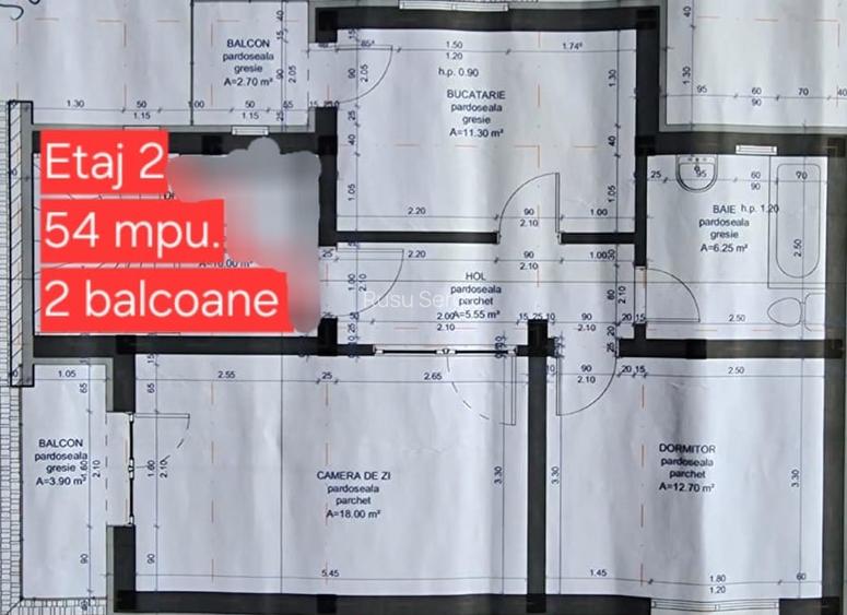 Apartament 2 camere 54 mpu.  plus balcon, parcare, bloc tip vilă, etaj 1 și 2 - 14