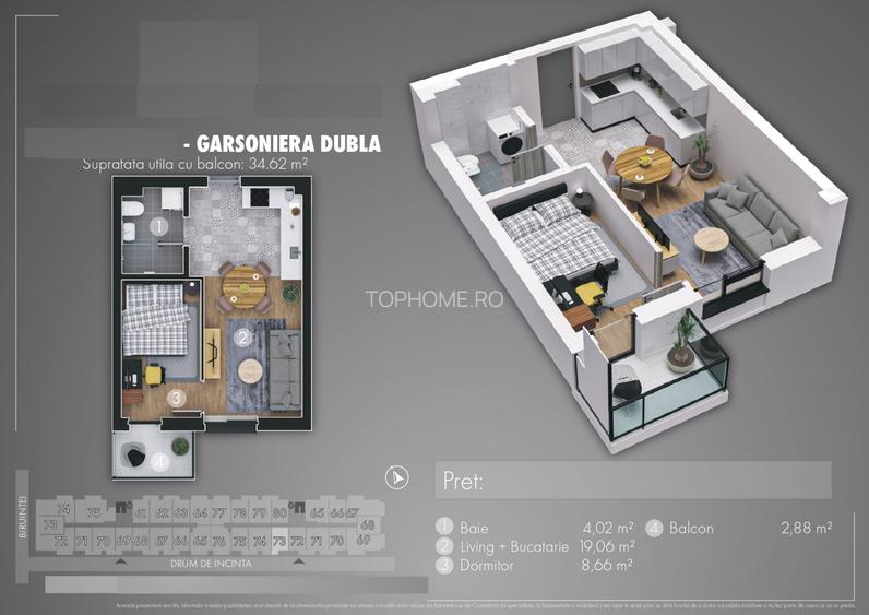 Apartament 2 camere tip studio, mobilat si utilat, metrou Berceni - 10