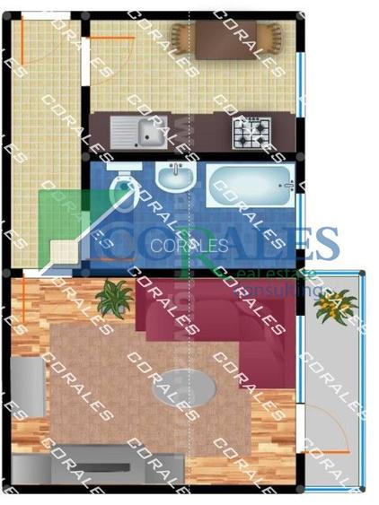 AEM-Conti. Et. 2. Decomandat, model mare. Balcon.  Bloc Izolat. 5 ap pe nivel. - 7