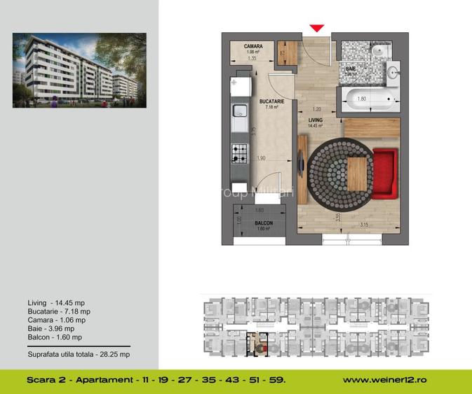 Garsoniera Decomandata- Weiner 14 Residence Direct Dezvoltator - 13