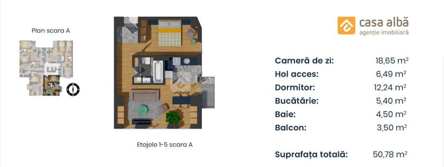 PROIECT NOU | apartament 2 camere LA CHEIE | Pacurari - Alpha Bank - 8