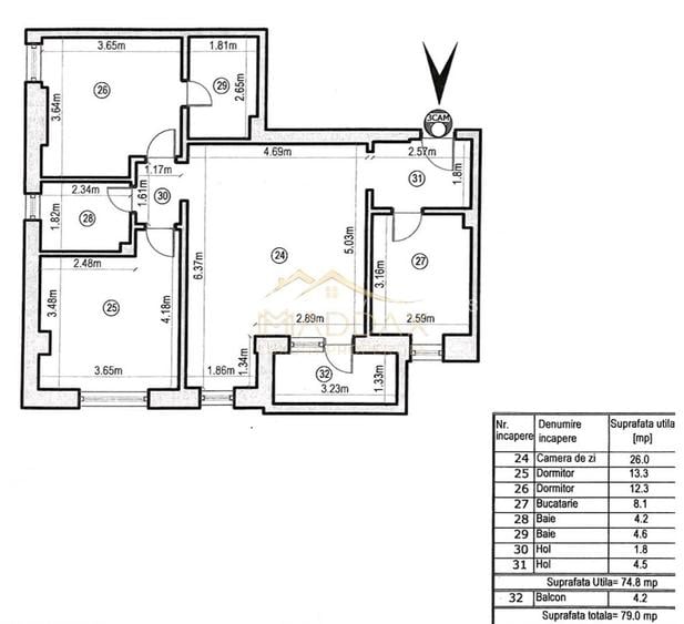 Apartament  LUX**Modern** 3 Camere**Bloc NOU //Strada Agricultori - 27