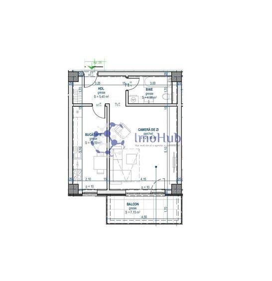 Apartament cu o camera, direct de la dezvoltator, Comision 0 - 3