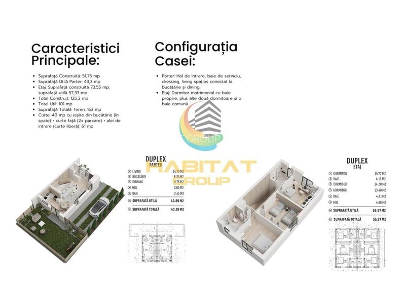 Pallady vila tip DUPLEX  4 camere 105 mp GATA DE MUTARE - 2