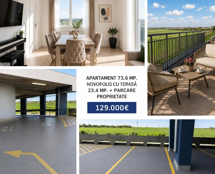 Apartament 73.6 mp. Novopolis cu terasă 23.4 mp. + parcare proprietate - 17