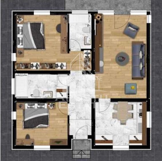 Casa individuala pe parter, 4 camere si 2 bai, 530 mp teren - 15