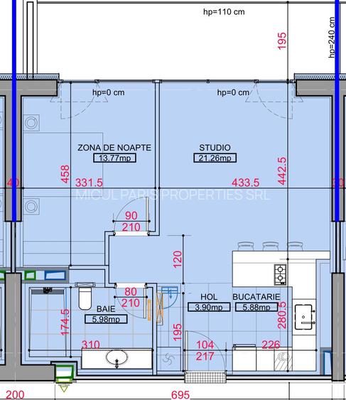 Apartament nou 2 camere - One High District- - 7