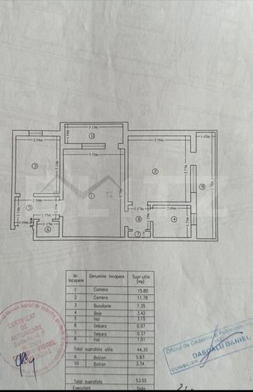 Apartament 2 camere, 53.52 mp, zona Tătărași