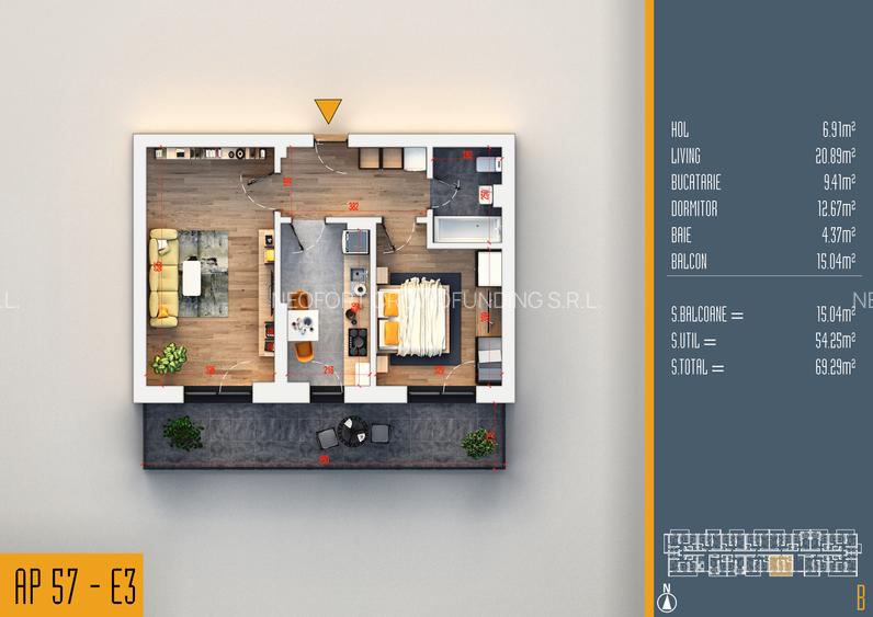 Neofort 84 - Apartament 2 camere decomandat bloc nou Titan, incalzire pardoseala - 10