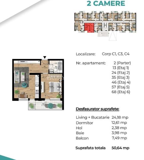 Metrou Berceni 350m - 2 camere tip studio 51mp - - 5