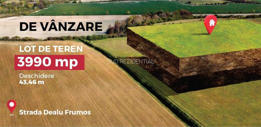 Oportunitate de investitie, Teren 3990 mp, Drumul Dealu Frumos, S4 - 5