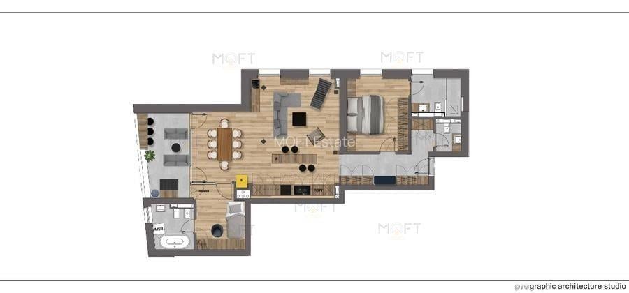 Apartament design industrial, terasă și parcare – zona Polonă - 16