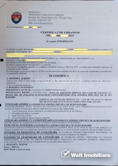 Floresti limita Cluj Napoca, teren Intravilan UL1, Valea Garboului, 7200mp - 3