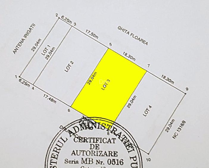 Teren intravilan 531 mp - pt. Casă mare sau Duplex | Deschidere 18,3 m | Berceni - 2