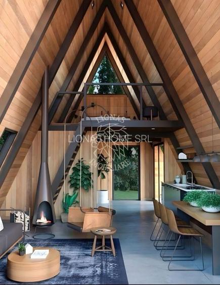 Cabana A Frame 4 camere 76 mp-teren 2,5 ari-panorama spre lac Colibita - 8