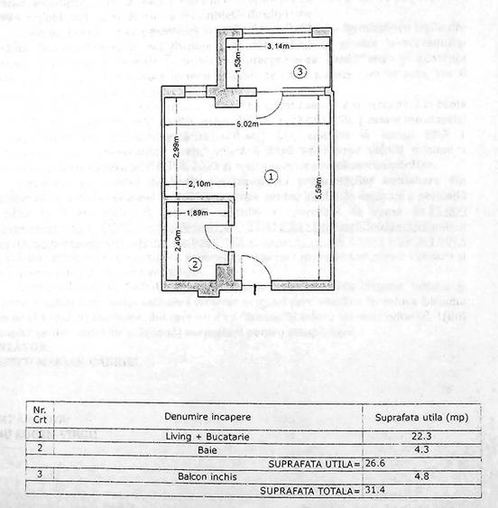 Garsoniera mobilata complet, bloc 2020, Chiajna - 15